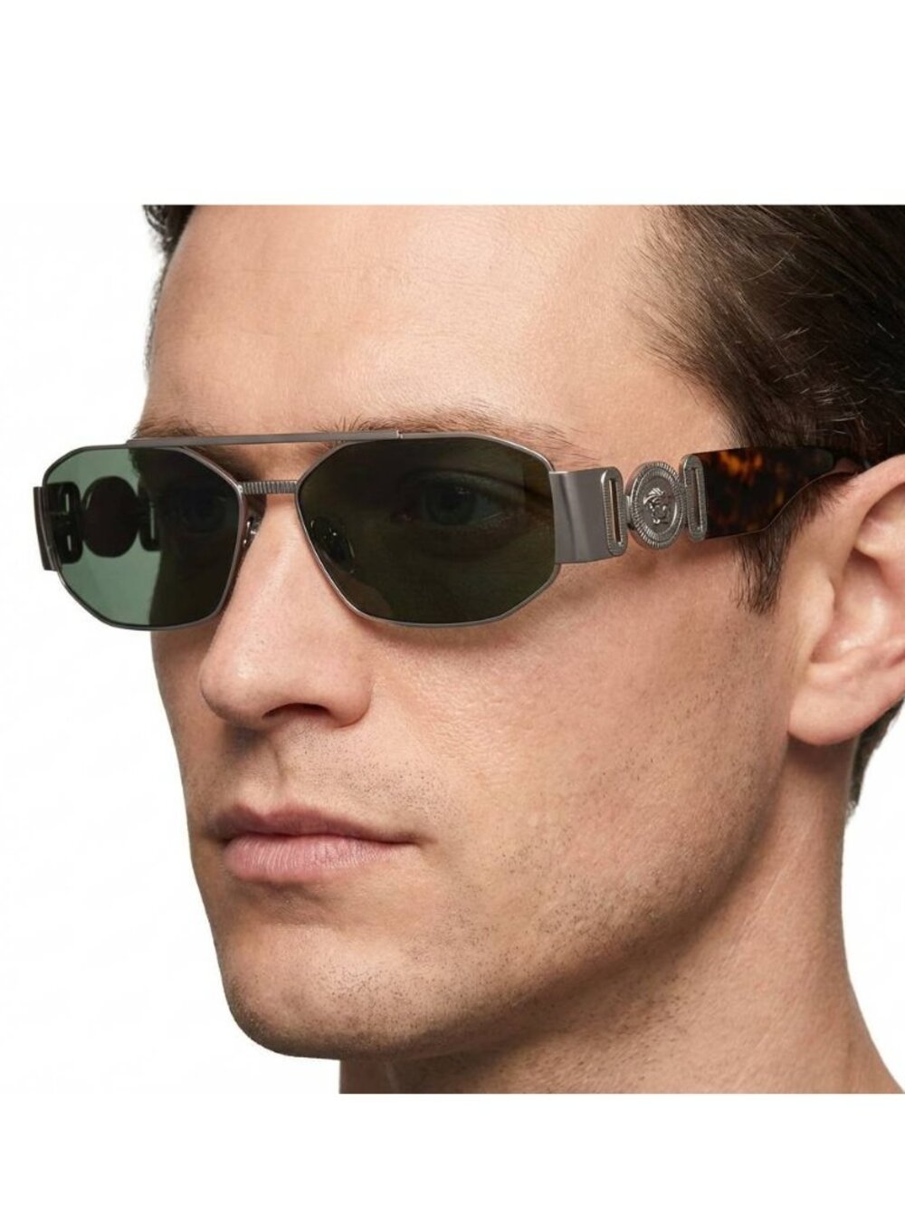 NEW VERSACE SUNGLASSES WOMEN BLACK/GREEN VE2287 100171 VERSACE VE2287 1001/71